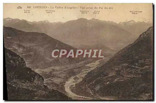 Cartes postales Lourdes La Vallee d&#39Argeles Vue Prise du Pic du Jer