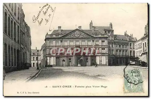 Cartes postales Saint Omer Fontaine Place Victor Hugo