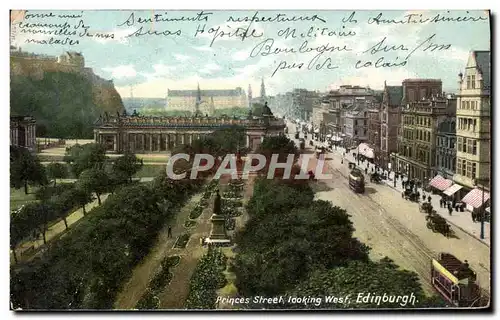 Cartes postales Princes Street looking West EDinburgh