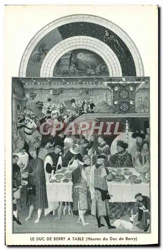 Cartes postales Le Duc De Berry A Table Heures du Duc de Berry