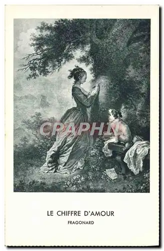 Cartes postales Le Chiffre D&#39Amour Fragonard