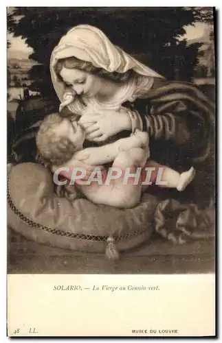 Cartes postales Solario La Vierge au Coussin Vert Paris Musee du Louvre