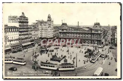 Ansichtskarte AK Bruxelles Place Rogier et Gare Du Nord Tramway