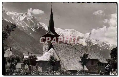 Moderne Karte Chamonix Mont Blanc La Chapelle des Praz et le Mont Blanc