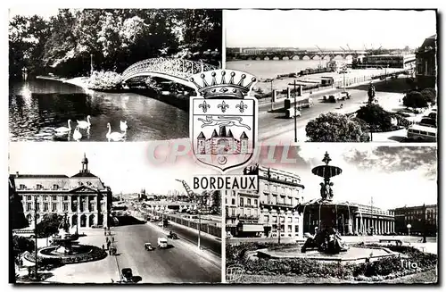 Cartes postales moderne Bordeaux Jardin public Place de la Bourse Les quais La comedie