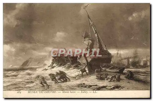 Cartes postales Musee Du Louvre Maree Basse Isabey Bateau