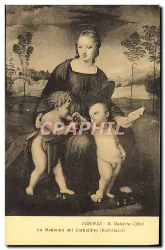 Ansichtskarte AK Firenze Galleria Uffizi La Madonna del Cardellino Raffaello