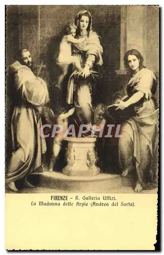 Cartes postales Firenze Galleria Uffizi La Madonna delle Arpie Andrea del Sarto