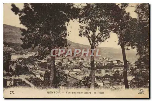 Cartes postales Menton Vue Generale entre les Pins