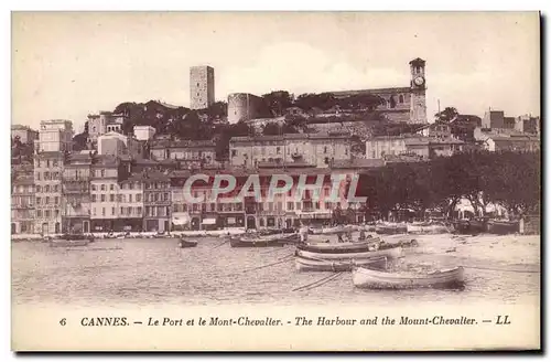 Cartes postales Cannes Le Port Et Le Mont Chevalier