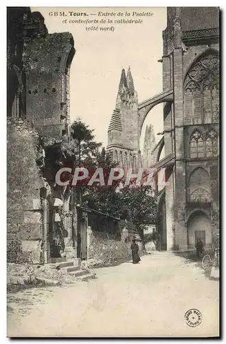 VINTAGE POSTCARD Tours Entered Of Psalette and buttresses of the cathedral