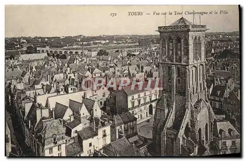 Cartes postales Tours Vue Sur La Tour Charlemagne et la ville