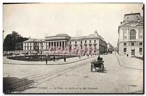 Cartes postales Tours Le Palais De Justice et la rue Nationale