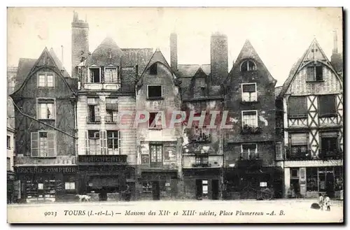 Cartes postales Tours Maisons des 12 et 13eme Place Plumereau