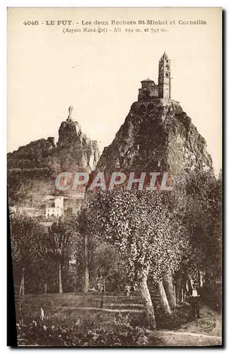 Cartes postales Le Puy Les Deux Rochers St Michel et Corneille