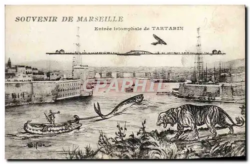 Ansichtskarte AK Souvenir De Marseille Entree triomphale de Tartarin Tigre