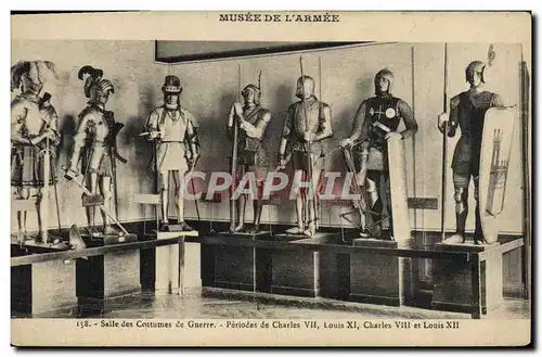 Ansichtskarte AK Paris Hotel Des Invalides Musee L&#39Armee Costumes de guerre Charles VII Louis XI Charles VIII