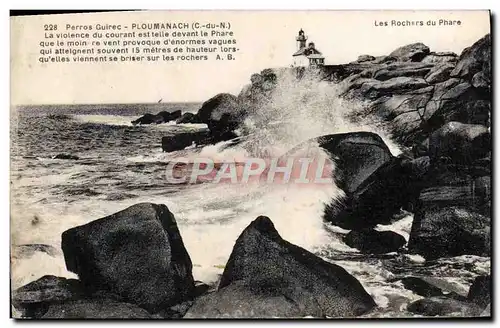 Ansichtskarte AK Perros Guirec Ploumanach Les rochers du phare