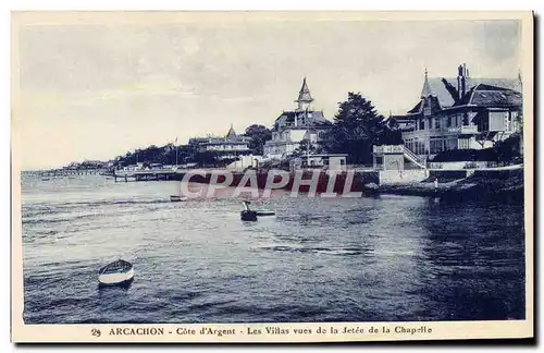 Ansichtskarte AK Arcachon Cote d&#39Argent Les villas vues de la jetee de la chapelle