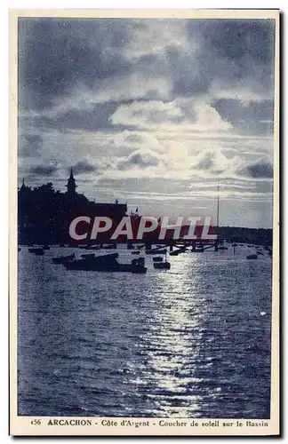 Cartes postales Arcachon Cote d&#39Argent Coucher de soleil sur le bassin