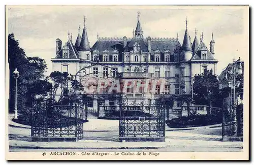 Cartes postales Arcachon Cote d&#39Argent Le casino vu de la plage