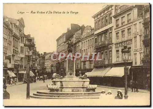 Cartes postales Liege Rue Vinave D&#39Ile Statue De La Vierge Joaillier Bijoutier Spee Zelis
