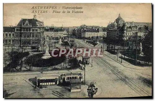 Ansichtskarte AK Anvers Place de la Victoire Tramway