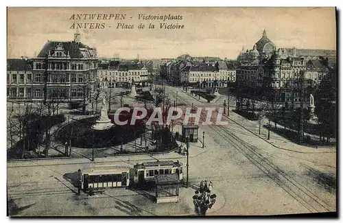 Cartes postales Anvers Place de la Victoire Tramway