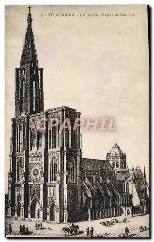 Ansichtskarte AK Strasbourg Cathedrale Facade Et Cote Sud