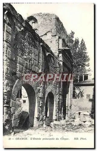 Cartes postales Orange L'Entree Principale Du Cirque