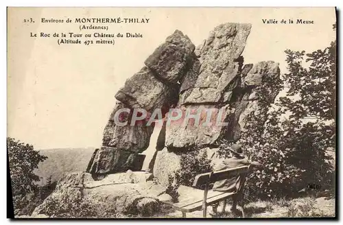 Cartes postales Environs de Montherme Thilay Le Roc De la Tour ou chateau du diable