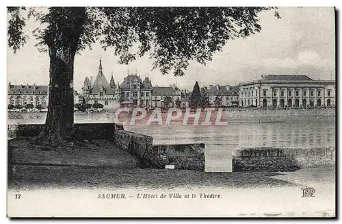 Cartes postales Saumur L&#39Hotel De Ville Et Le Theatre