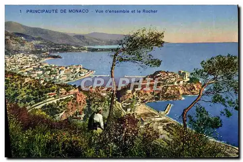 Cartes postales Principaute De Monaco Vue d'Ensemble et le Rocher