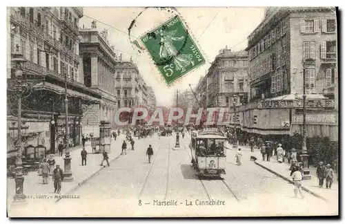 Ansichtskarte AK Marseille La Cannebiere Tramway