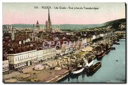 Ansichtskarte AK Rouen Les quais Vue prise du Transbordeur