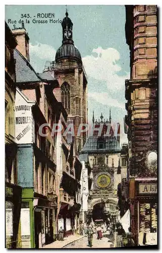 Cartes postales Rouen Rue de la Grosse Horloge