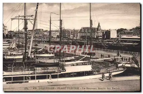 Cartes postales Deauville Plage Fleurie Le nouveau bassin des yachts Bateaux