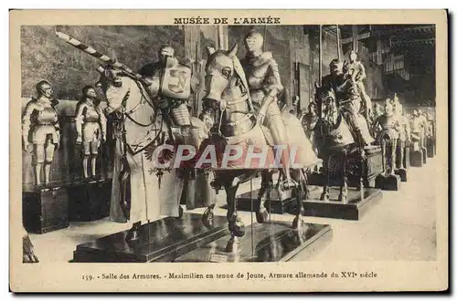 Ansichtskarte AK Paris Musee de l&#39armee Salle Des Armures Maximilien en tenue de joute Armure allemande