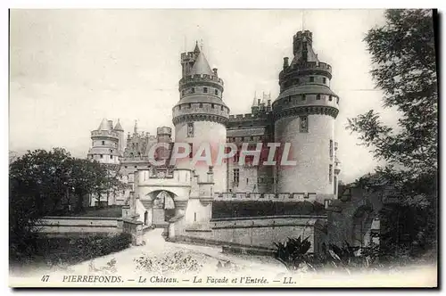 Cartes postales Pierrefonds Le Chateau La Facade Et I&#39Entree