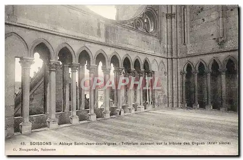 Cartes postales Soissons Abbaye Saint Jean Des Vignes Triforium donnant sur la tribune des orgues