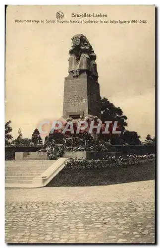 Cartes postales Bruxelles Laeken Monument erige au soldat inconny francais Militaria