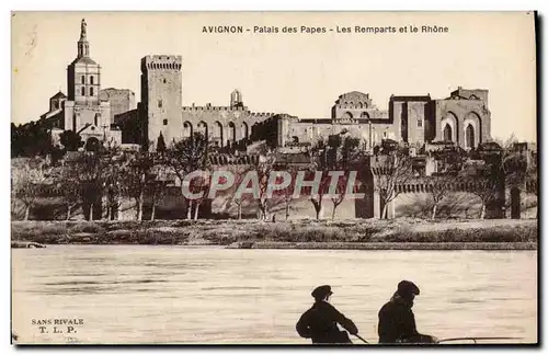 Ansichtskarte AK Avignon Palais Des Papes Les Remparts Et Le Rhone