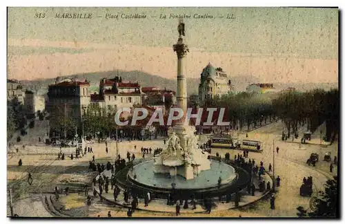 Ansichtskarte AK Marseille Place Castellane La Fontaine Cantini