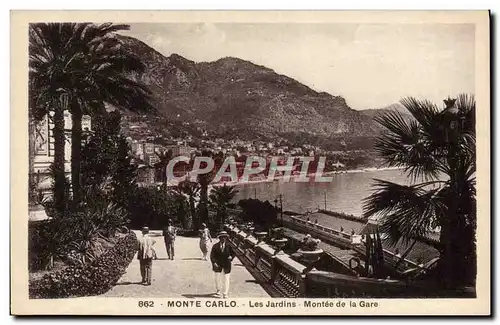 Cartes postales Monte Carlo Les Jardins Montee De La Gare