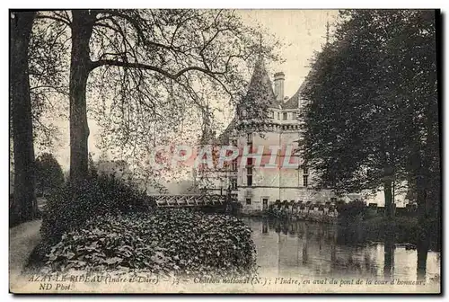 Cartes postales Azay Le Rideau Chateau L&#39indre en aval du pont de la cour d&#39honneur