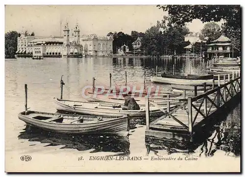 Cartes postales Enghien Les Bains Embarcadere Du Casino Barques