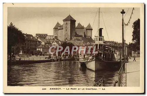 Ansichtskarte AK Annecy Le Port Et Le Chateau Bateau