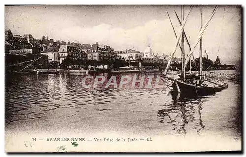 Cartes postales Evian Les Bains Vue Prise De La Jetee Bateau