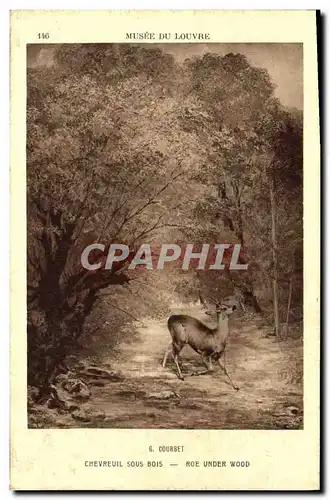 Cartes postales Musee Du Louvre Paris Courbet Chevreuil sous bois