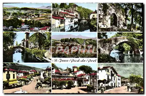 Cartes postales moderne St Jean Pied De Port Vue generale Maisons basques Porte Est des remparts La Nive Vie generale Po